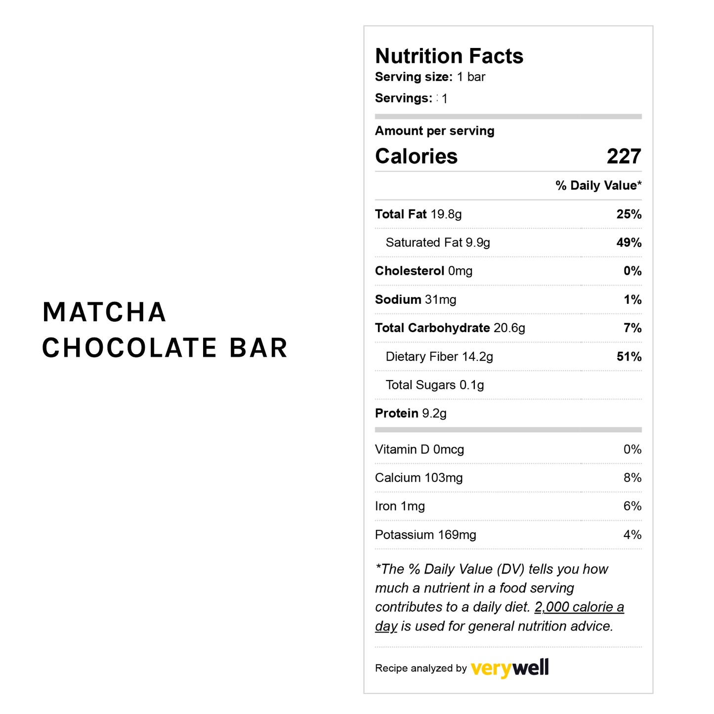Matcha Chocolate Bar (No sugar added)