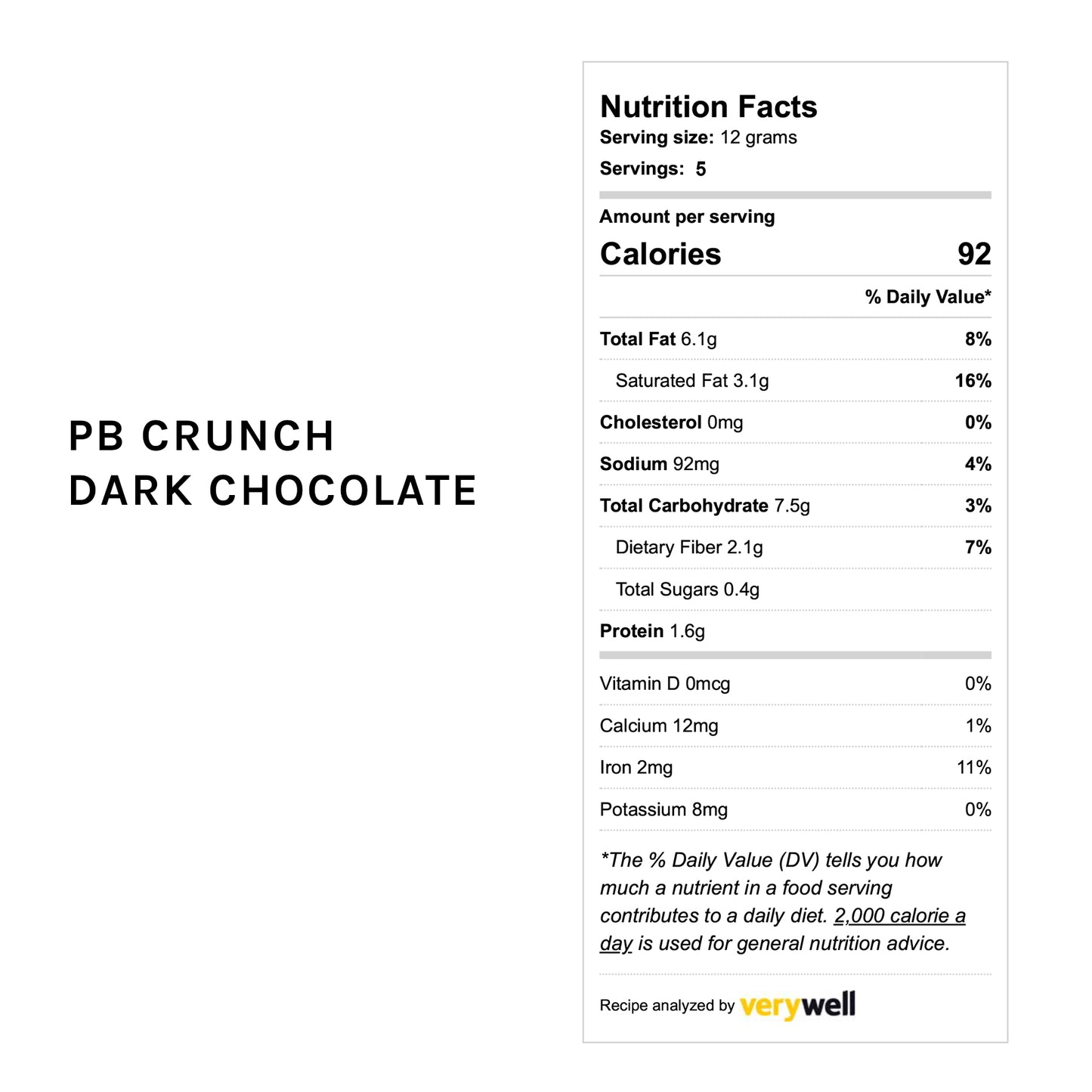 PB Crunch Bar No Sugar Added (for October 26, 2024)